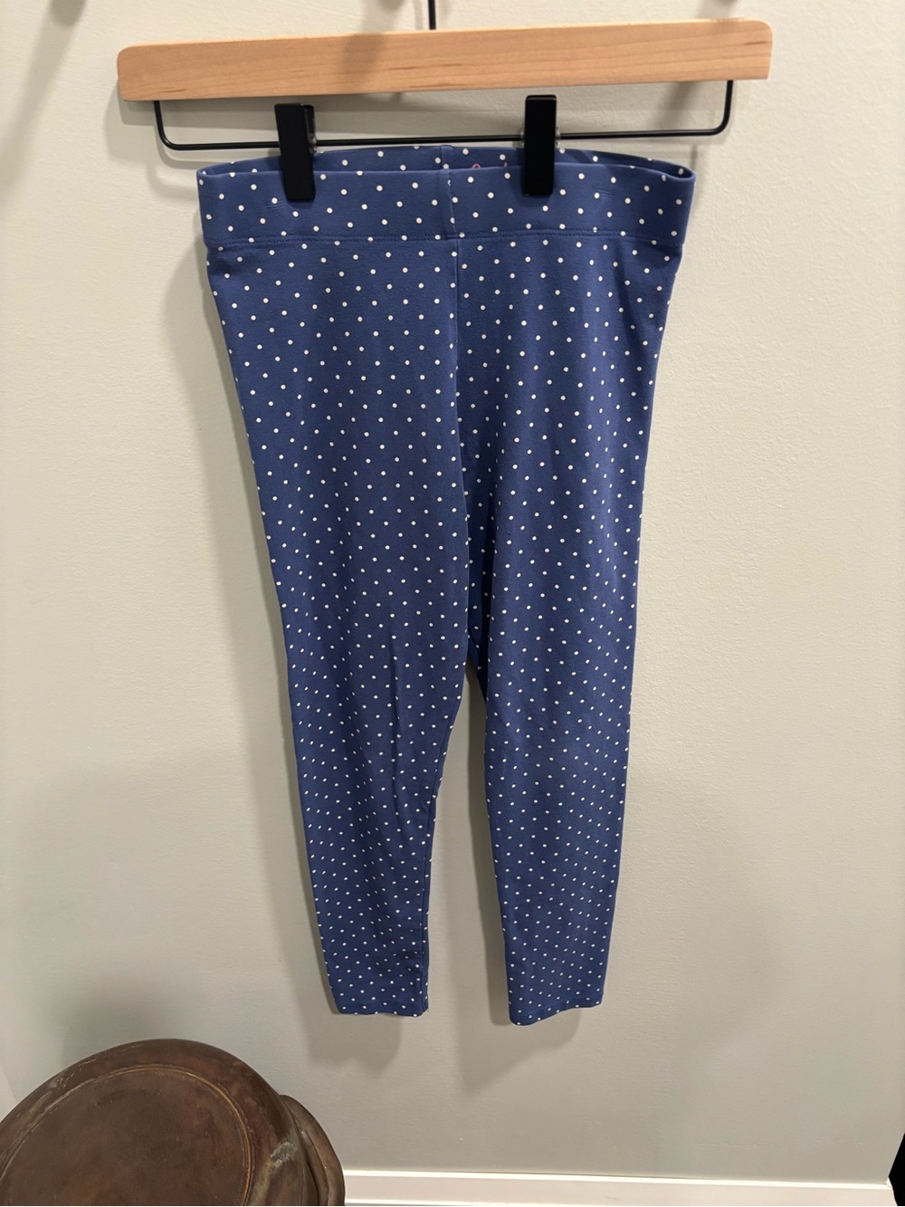 Boden Navy Blue Polka Dot Kids Leggings